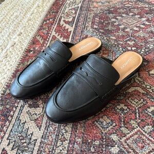 Lemarecy Black Leather Mules